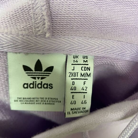 Adidas Lavender 3 Stripe Cropped Hoodie- Medium - Picture 5 of 5